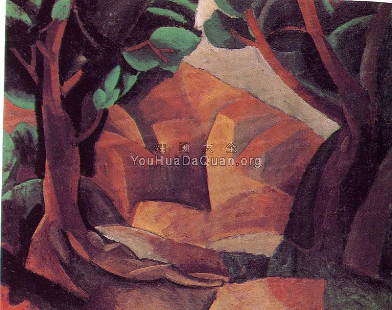 有两个人形的风景 - 巴勃罗·毕加索